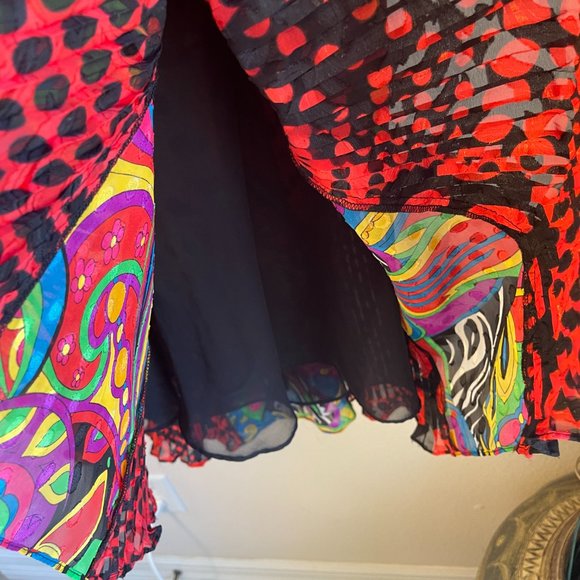 Diane Freis Two Piece Psychedelic Drop Waist Skirt Set Vintage Boho Festival VTG - Picture 4 of 16